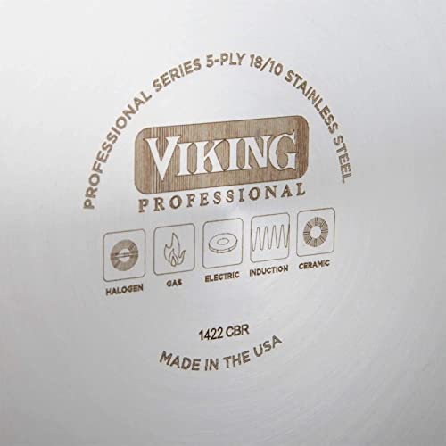 Viking Culinary Professional 5-Ply Stainless Steel Cookware Set, 10 Piece, Dishwasher, Oven Safe, Works on All Cooktops including Induction