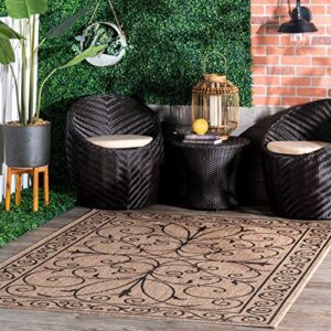 nuloom kathleen traditional indoor/outdoor area rug, 6x9, brown