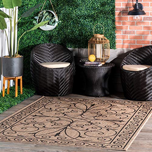 nuLOOM Kathleen Traditional Indoor/Outdoor Area Rug, 6x9, Brown