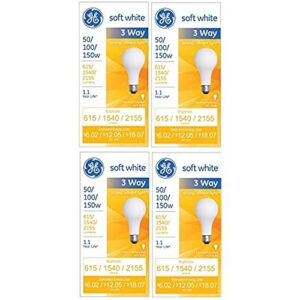ge 97494 lighting 50/100/150-watt, 3-way light bulb, soft white, 4-pack
