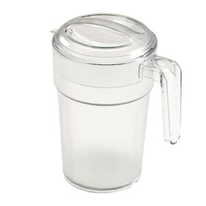 cambro camwear pc34cw 1 liter self-service stackable customizable pitcher with lid