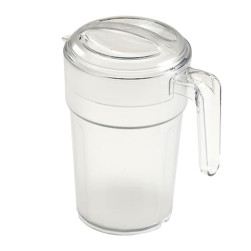 Cambro Camwear PC34CW 1 Liter Self-Service Stackable Customizable Pitcher with Lid