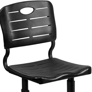 Flash Furniture Adjustable Height Black Student Chair with Black Pedestal Frame