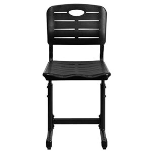 Flash Furniture Adjustable Height Black Student Chair with Black Pedestal Frame