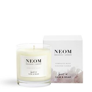 NEOM- Complete Bliss Scented Candle, 1 Wick | Blush Rose, Lime & Black Pepper | Essential Oil Aromatherapy Candle | Scent to De-Stress