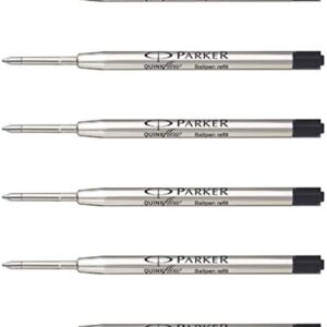 Parker QuinkFlow Ink Refill for Ballpoint Pens, Medium Point, Black Pack of 6 Refills (1782469)