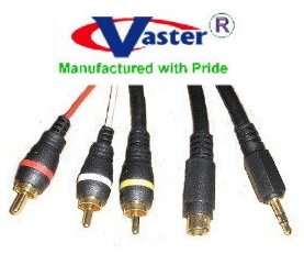 vastercable, 6 ft s-video composite av cable with chip support lcd plasma hdtv