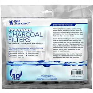 Premium Charcoal Filters for PetSafe Drinkwell Fountains, Pack of 10