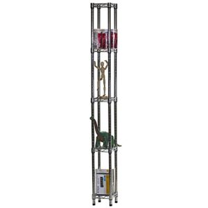 Shelving Inc. 8" d x 8" w x 54" h Chrome Wire Shelving with 5 Tier Shelves, Weight Capacity 800lbs Per Shelf