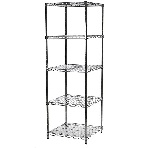 Shelving Inc. 24" d x 24" w x 72" h Chrome Wire Shelving with 5 Shelves