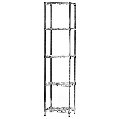 Shelving Inc. 14" d x 18" w x 72" h Chrome Wire Shelving with 5 Shelves