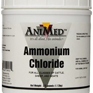 AniMed Powder 99.9-Percent Ammonium Chloride for Horses Dogs Cats Cows Sheep and Goats, 2.5-Pound