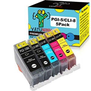 yatunink 1 set compatible ink pgi-5bk cli-8bk cli-8c cli-8m cli-8y inkjet cartridge for canon pixma mp-500 mp-530 mp-830 mp-950 mp-960 mp-970 mx-850 pixma ip4200 ip4500 ip5200