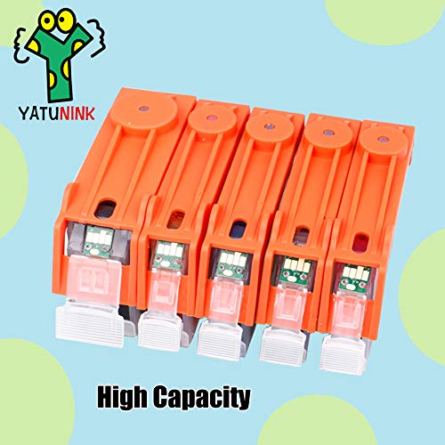 YATUNINK 1 Set Compatible Ink PGI-5BK CLI-8BK CLI-8C CLI-8M CLI-8Y Inkjet Cartridge for Canon PIXMA MP-500 MP-530 MP-830 MP-950 MP-960 MP-970 MX-850 PIXMA Ip4200 Ip4500 Ip5200