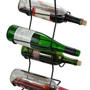 Southern Homewares 4 Bottle Wine Rack Tree Freestanding Counter Top Bottle Organizer - Great for Wine or Spirits, SH-10024 Black Iron