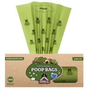 Pogi’s Dog Poop Bags - 500 Doggie Poop Bags for Yards - Leak-Proof Dog Waste Bags - Ultra Thick, Extra Large, Scented Poop Bags for Dogs & Cats (Single Large Roll)