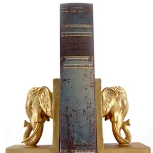 Bellaa 21817 Bookends Elephant Head Bookshelf Decor 7 inch