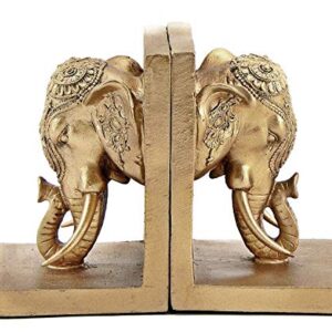 Bellaa 21817 Bookends Elephant Head Bookshelf Decor 7 inch