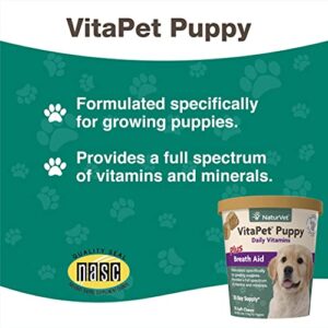 NaturVet – VitaPet Puppy Daily Vitamins for Dogs – Plus Breath Aid – Specifically Formulated to Provide Puppies with Essential Vitamins, Minerals, Amino Acids & Fatty Acids (70 Soft Chews)