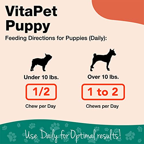 NaturVet – VitaPet Puppy Daily Vitamins for Dogs – Plus Breath Aid – Specifically Formulated to Provide Puppies with Essential Vitamins, Minerals, Amino Acids & Fatty Acids (70 Soft Chews)