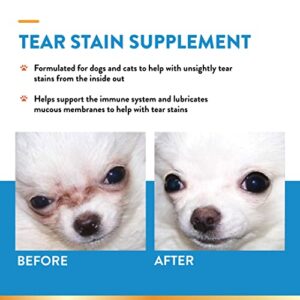 NaturVet – Tear Stain Plus Lutein – Eliminates Unsightly Tear Stains – Enhanced with Cranberry Extract, Marshmallow Root & Oregon Grape Root – for Dogs & Cats – 70 Soft Chews