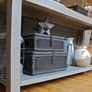 The Basket Lady Covered Wicker Storage Basket, Large, 20 in L x 14 in W x 8 in H, Antique Walnut Brown