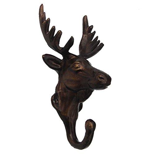 Treasure Gurus Rustic Cast Iron Deer Elk Doe Coat Hook