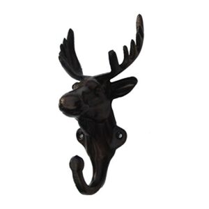 Treasure Gurus Rustic Cast Iron Deer Elk Doe Coat Hook