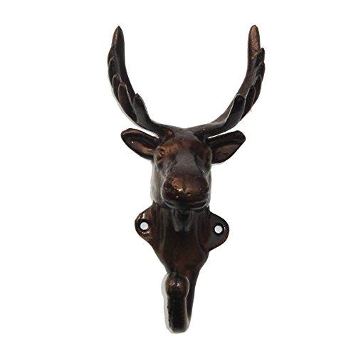 Treasure Gurus Rustic Cast Iron Deer Elk Doe Coat Hook