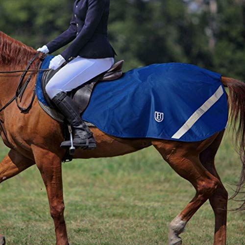 Harrison Howard Climax Horse Sheet Waterproof/Fleece Lining Horse Blanket with Hi-Vis Features Superb Night Safty on Road-Nautical Blue