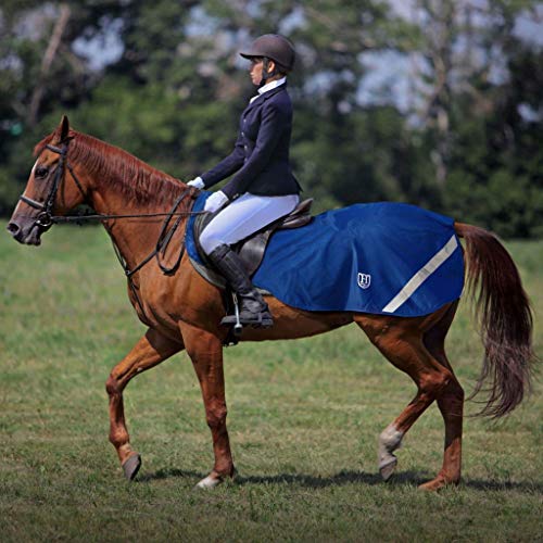 Harrison Howard Climax Horse Sheet Waterproof/Fleece Lining Horse Blanket with Hi-Vis Features Superb Night Safty on Road-Nautical Blue