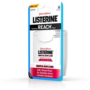 Listerine Gentle Gum Care Interdental Floss for Sensitive Gums, Oral Care, Mint, 50 Yards (Pack of 6)