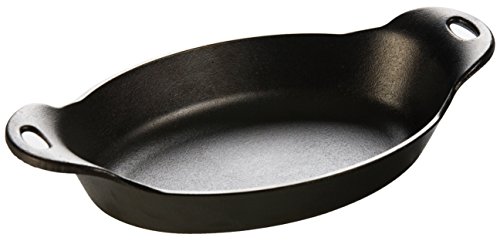 Lodge HOSD Heat Enhanced and Seasoned Cast Iron, 36-Ounce Oval Serving Dish, 36 ounce, Black