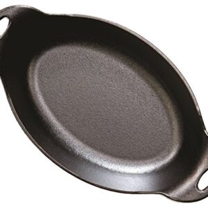 Lodge HOSD Heat Enhanced and Seasoned Cast Iron, 36-Ounce Oval Serving Dish, 36 ounce, Black