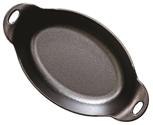 Lodge HOSD Heat Enhanced and Seasoned Cast Iron, 36-Ounce Oval Serving Dish, 36 ounce, Black