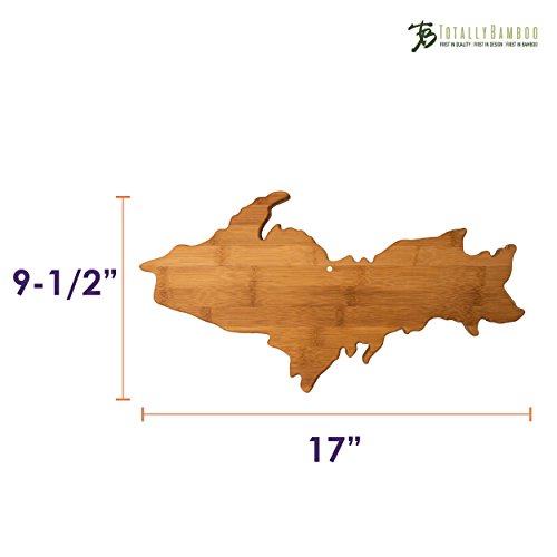 Totally Bamboo Upper Peninsula Shaped Serving & Cutting Board, Michigan, Natural Bamboo