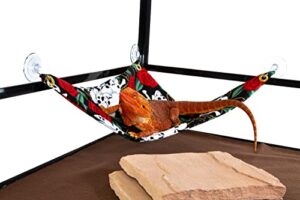 hammock for bearded dragons, skulls and roses fabric with suction cup hooks