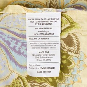 Greenland Home Fashions Blooming Prairie Standard Sham-Multi, 20x26-inch, Multicolor