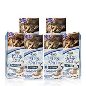 alfapet kitty cat pan disposable, sifting liners- 60 count + 1 transfer liner-for large, x-large, giant, extra-giant size litter boxes-included rubber band for firm, easy fit - pack of 6