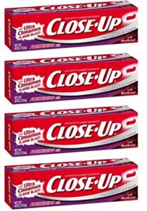 close-up fluoride toothpaste, freshening red gel 4 oz (pack of 4)
