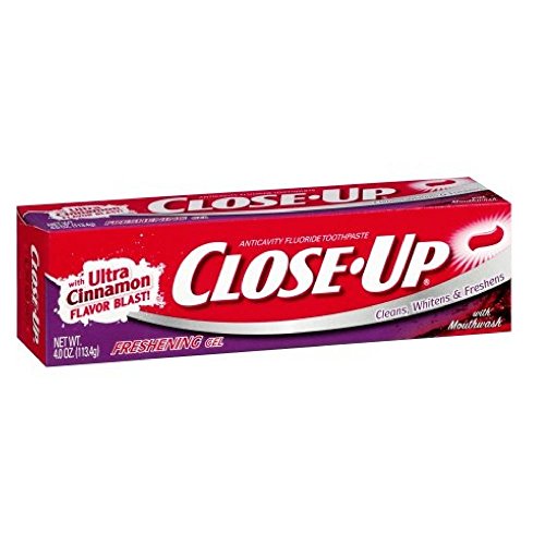 Close-Up Fluoride Toothpaste, Freshening Red Gel 4 oz (Pack of 4)