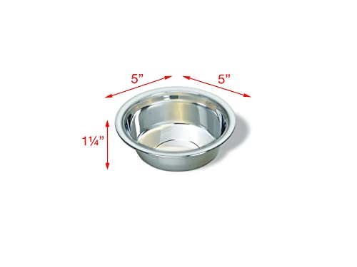 Van Ness Pets Lightweight Stainless Steel Cat Bowl, 8 OZ Food And Water Dish, Natural