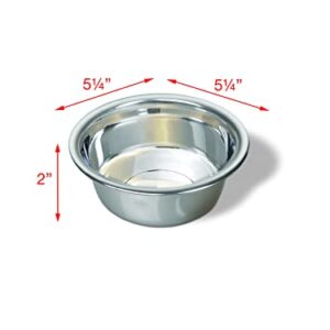 Van Ness Pets Small Lightweight Stainless Steel Dog Bowl, 16 OZ Food And Water Dish, Natural