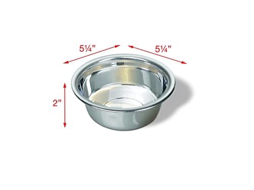 Van Ness Pets Small Lightweight Stainless Steel Dog Bowl, 16 OZ Food And Water Dish, Natural