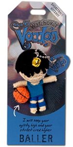 watchover voodoo - string voodoo doll keychain – novelty voodoo doll for bag, luggage or car mirror - baller voodoo keychain, 5 inches