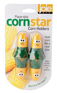 joie corn star interlocking corn on the cob holders, 2 pairs (4 corn picks), yellow
