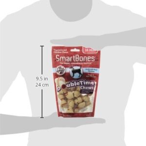 SmartBones DoubleTime Chews 16 Count, Mini, Rawhide-Free Chews For Dogs With Long-Lasting Chew Center