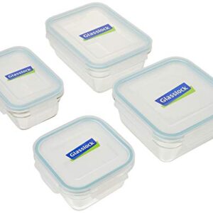 Glasslock 2 Rectangle and 2 Square Assorted Oven Safe Container Set, 4-Piece