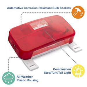 Lumitronics Red Surface Mount Stop/Turn/Tail - License Bracket/Light for RV, Trailer, Camper, 5th Wheel and Motorhomes (White)