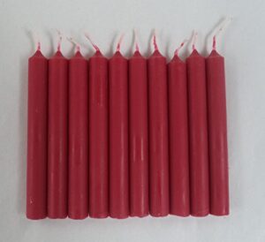 set of 10 4" mini ritual chime / spell candles: red